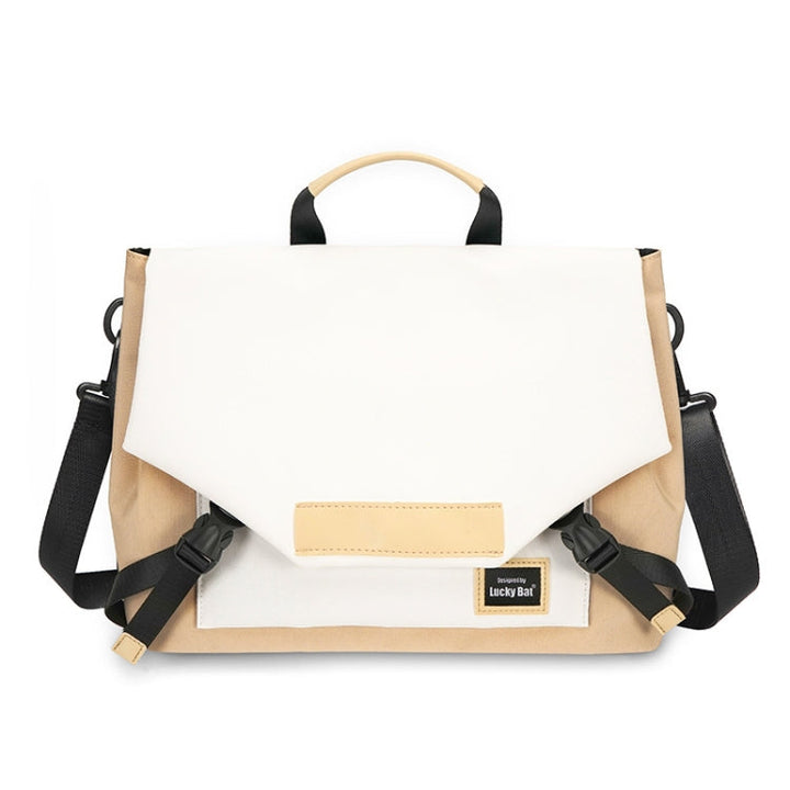Lisslune | LUCKYBAT Laptop Bag Airbag Anti-Drop Messenger Bag, Size: S 13.3-16 Inch (Khaki White)