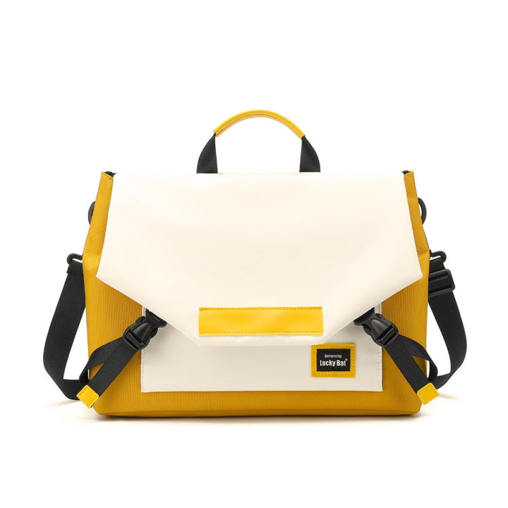 Lisslune | LUCKYBAT Laptop Bag Airbag Anti-Fall Shoulder Bag, Size: S 13.3-16 Inch (Turmeric White)