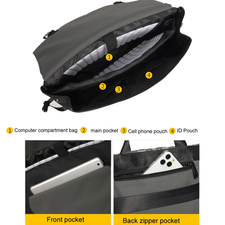 Lisslune | LUCKYBAT Laptop Bag Airbag Anti-Fall Shoulder Bag, Size: S 13.3-16 Inch (Turmeric White)