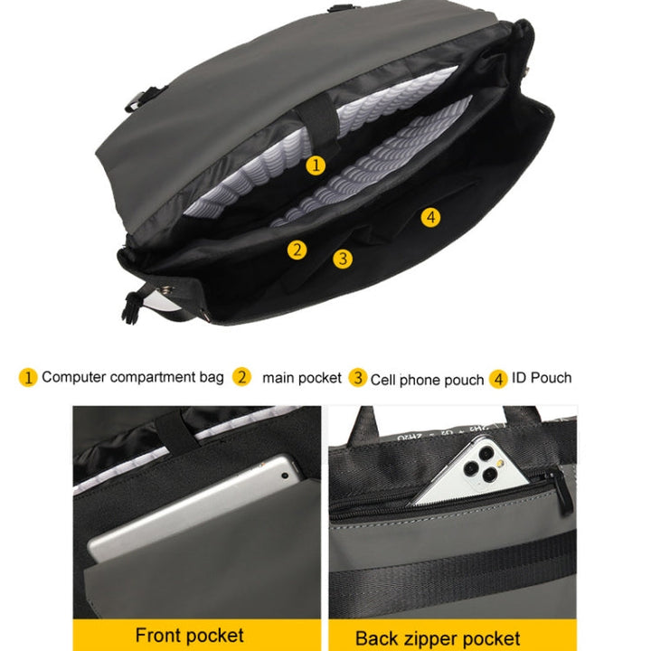 Lisslune | LUCKYBAT Laptop Bag Airbag Anti-Fall Shoulder Bag, Size: S 13.3-16 Inch (Turmeric White)