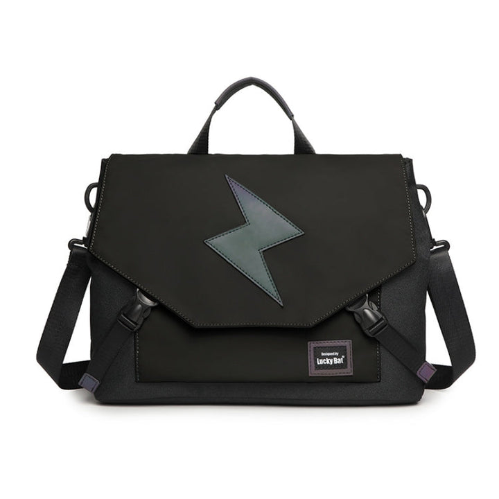 Lisslune | LUCKYBAT Laptop Bag Airbag Anti-Fall Crossbody Handbag, Size: L 16 Inch (Black Lightning)