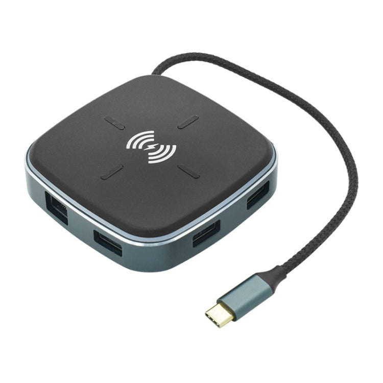Lisslune | AY95 9 In 1 TYPE-C/USB-C HUB Extended Dock Wireless Fast Charging Hub (Black)