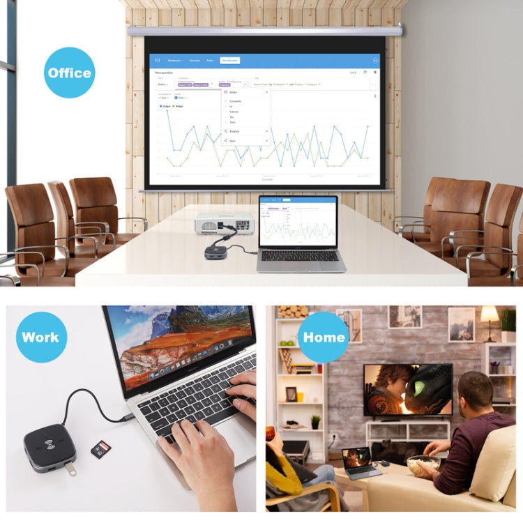 Lisslune | AY95 9 In 1 TYPE-C/USB-C HUB Extended Dock Wireless Fast Charging Hub (Black)