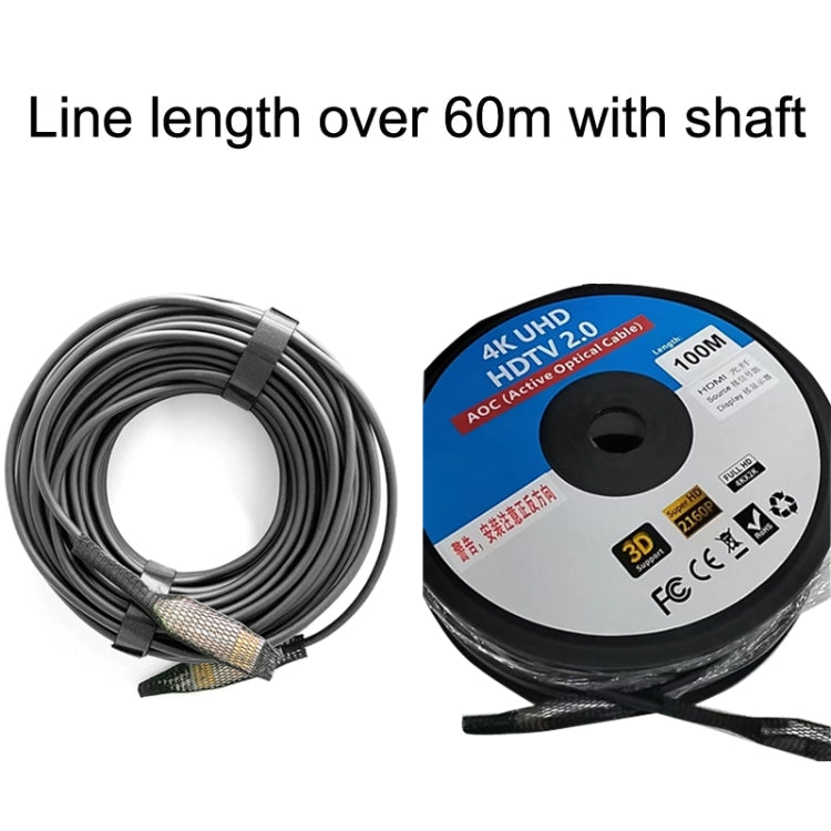 Lisslune | 2.0 Version HDMI Fiber Optic Cable 4K Ultra High Clear Line Monitor Connection Cable, Length: 50m (White)