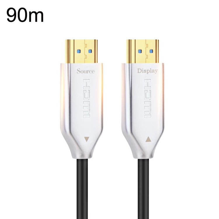 Lisslune | 2.0 Version HDMI Fiber Optic 4K Ultra High Clear Line Monitor Connection Cable, Length: 90m with Sleeve (white)