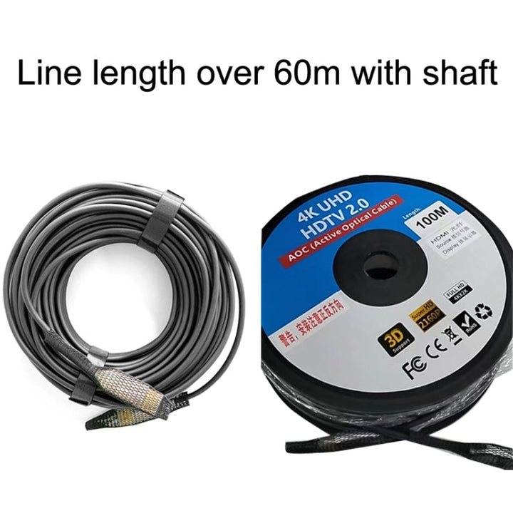 Lisslune | 2.0 Version HDMI Fiber Optic 4K Ultra High Clear Line Monitor Connection Cable, Length: 90m with Sleeve (white)