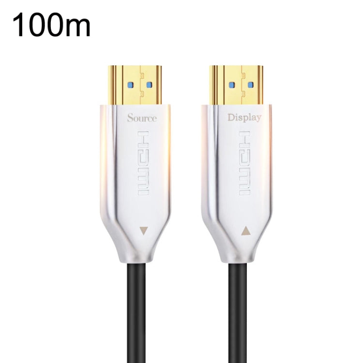 Lisslune | 2.0 Version HDMI Fiber Optic 4K Ultra High Clear Line Monitor Connection Cable, Length: 100m with Sleeve (White)