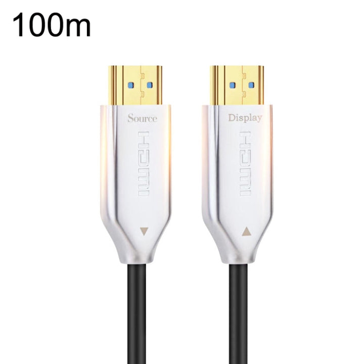 Lisslune | 2.0 Version HDMI Fiber Optic 4K Ultra High Clear Line Monitor Connection Cable, Length: 100m with Sleeve (White)