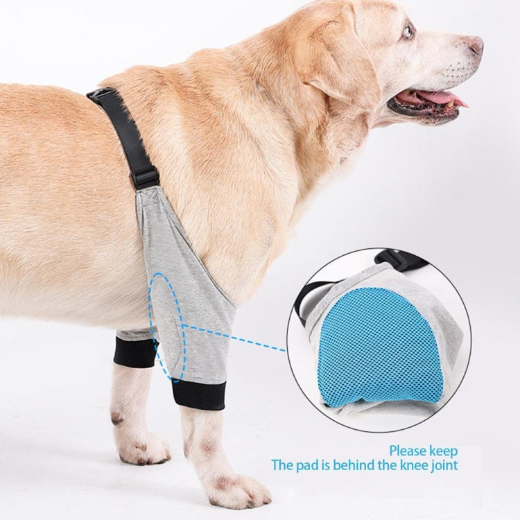 Pet Knee Pads Breathable Dog Elbow Support Front Leg Support, Size: XXL (Gray Black)