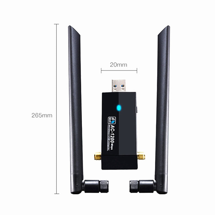 Lisslune | 1200m Wireless Network Card 802.11AC USB3.0 Dual Frequency 2.4G/5.8G WiFi Receiver
