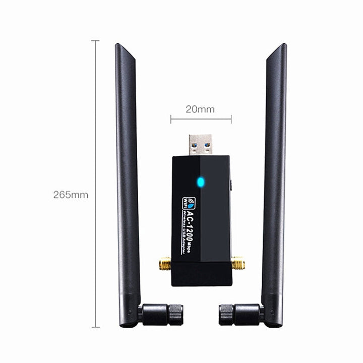 Lisslune | 1200m Wireless Network Card 802.11AC USB3.0 Dual Frequency 2.4G/5.8G WiFi Receiver