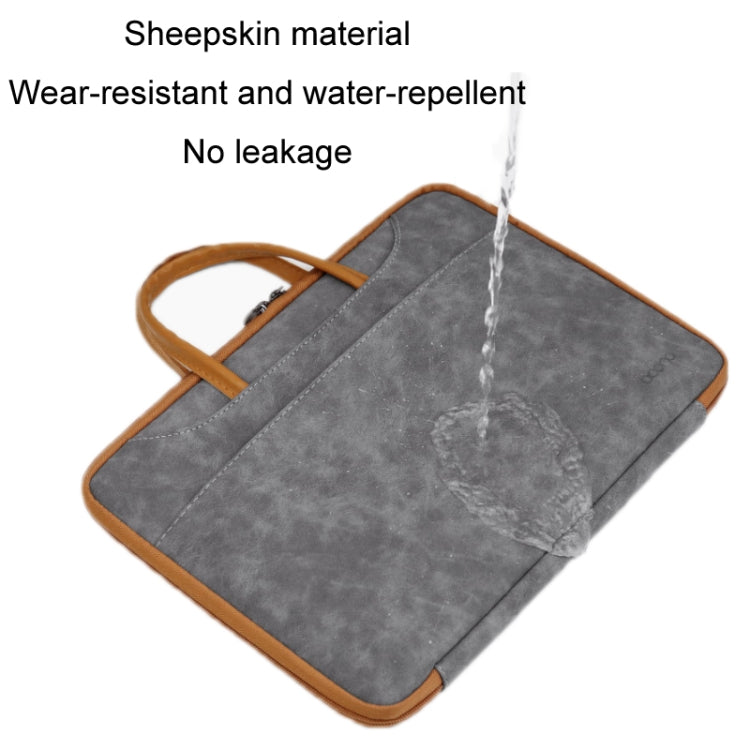 Lisslune | Baona Leather Fully Open Wearable Waterproof Computer Bag, Size: 15/15.6/16 Inch (Gray Black)