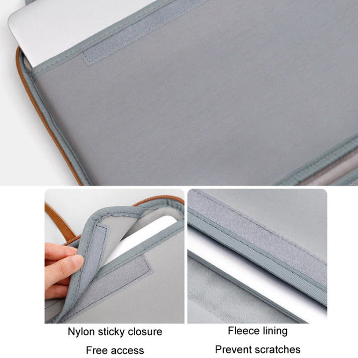 Lisslune | Baona Leather Fully Open Portable Waterproof Laptop Bag, Size: 15/15.6/16 Inches (Gray Brown)