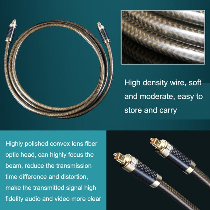 Lisslune | EMK GM/A8.0 Digital Optical Fiber Audio Cable Amplifier Audio Gold Plated Fever Line, Length: 10m (Transparent Coffee)