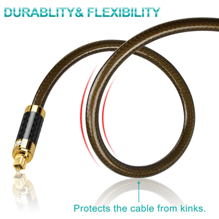 Lisslune | EMK GM/A8.0 Digital Optical Fiber Cable Audio Amplifier Audio Gold-Plated Fever Lead, Length: 15m (Transparent Coffee)