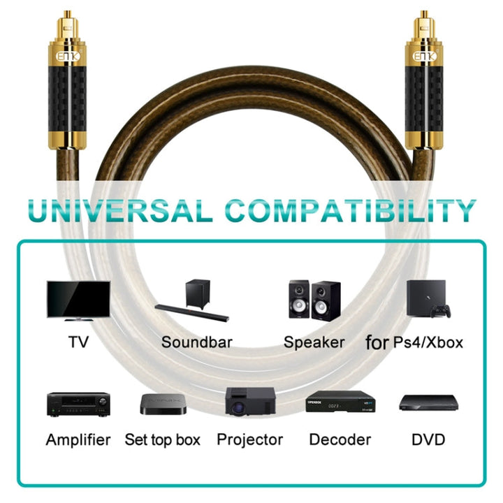 Lisslune | EMK GM/A8.0 Digital Optical Fiber Audio Cable Amplifier Audio Gold-Plated Fever Lead, Length: 20m (Transparent Coffee)