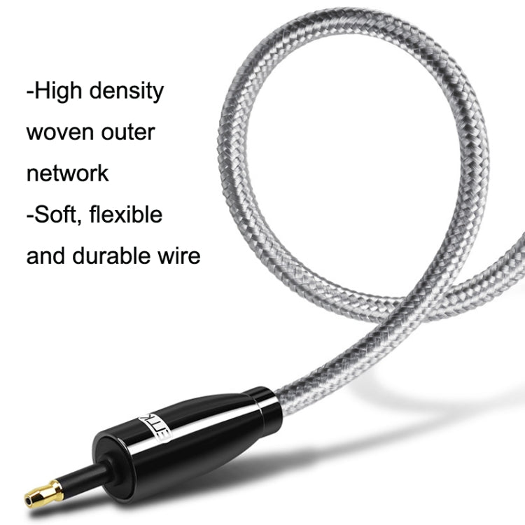 Lisslune | EMK QH4.0 Mini Toslink 3.5mm Interface SPDIF Audio Optical Fiber, Length: 8m (Black)