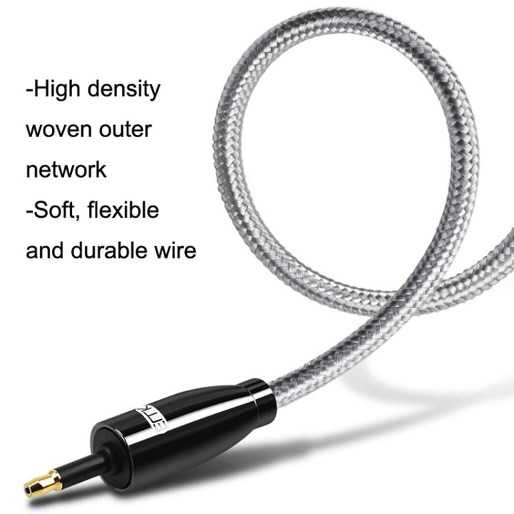 Lisslune | EMK QH4.0 Mini Toslink 3.5mm Interface SPDIF Audio Optical Fiber, Length: 8m (Black)