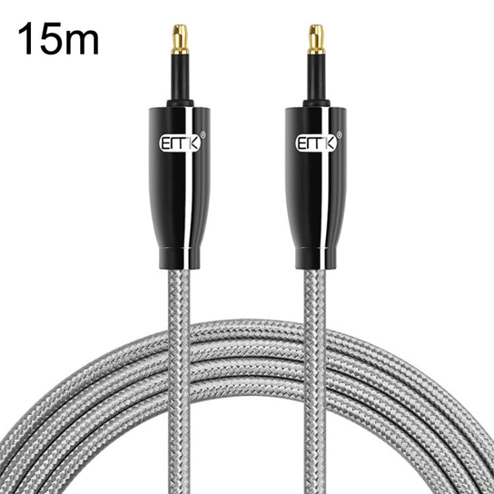 Lisslune | EMK QH4.0 Mini Toslink 3.5mm Interface SPDIF Audio Fiber Optical, Length: 15m (Black)