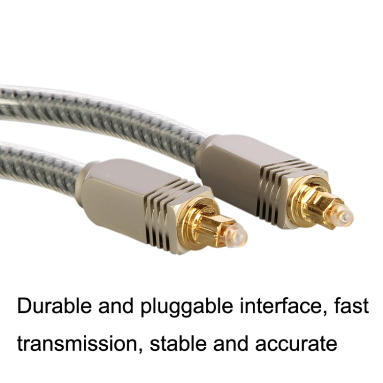 Lisslune | EMK YL/B Audio Digital Optical Fiber Cable Square to Square Audio Connection Cable, Length: 2m (Transparent Gray)