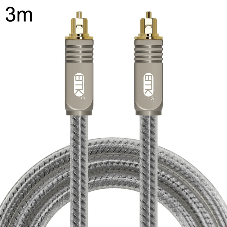 Lisslune | EMK YL/B Audio Digital Optical Fiber Cable Square to Square Audio Connection Cable, Length: 3m (Transparent Grey)