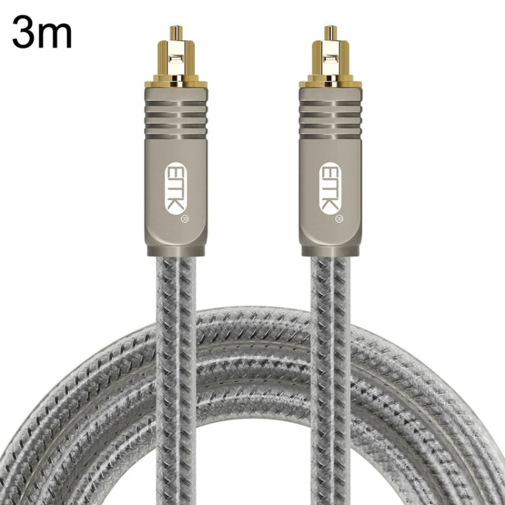 Lisslune | EMK YL/B Audio Digital Optical Fiber Cable Square to Square Audio Connection Cable, Length: 3m (Transparent Grey)