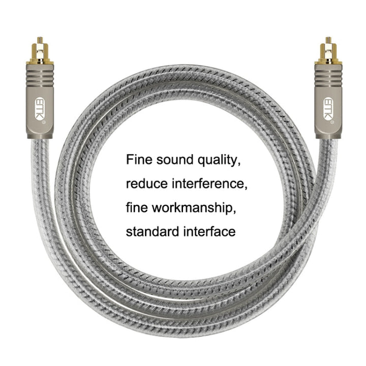 Lisslune | EMK YL/B Audio Digital Optical Fiber Cable Square to Square Audio Connection Cable, Length: 3m (Transparent Grey)