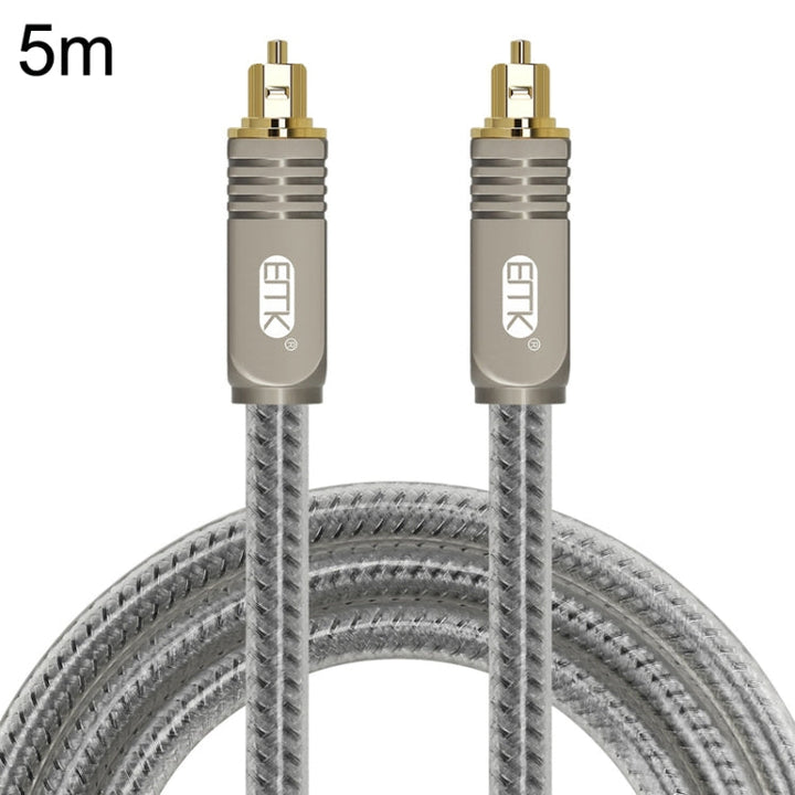 Lisslune | EMK YL/B Audio Digital Optical Fiber Cable Square to Square Audio Connecting Cable, Length: 5m (Transparent Grey)