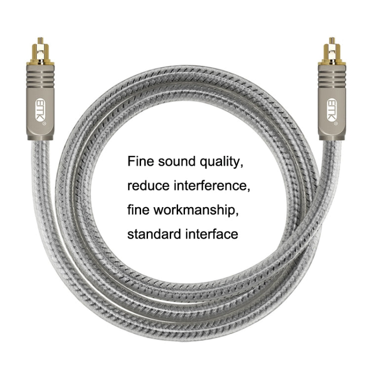Lisslune | EMK YL/B Audio Digital Optical Fiber Cable Square to Square Audio Connecting Cable, Length: 5m (Transparent Grey)