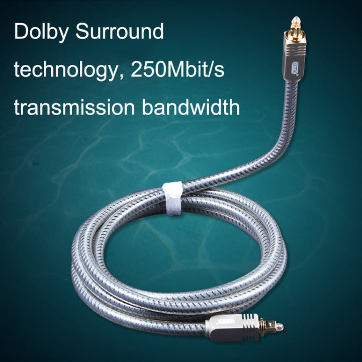 Lisslune | EMK YL/B Audio Digital Optical Fiber Cable Square to Square Audio Connecting Cable, Length: 5m (Transparent Grey)