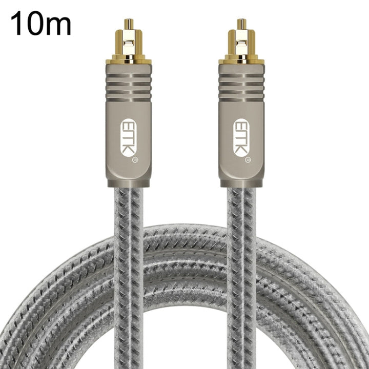 Lisslune | EMK YL/B Audio Digital Optical Fiber Cable Square to Square Audio Connection Cable, Length: 10m (Transparent Gray)
