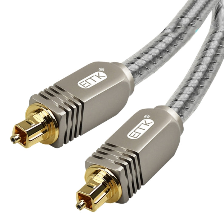 Lisslune | EMK YL/B Audio Digital Optical Fiber Cable Square to Square Audio Connection Cable, Length: 15m (Transparent Grey)