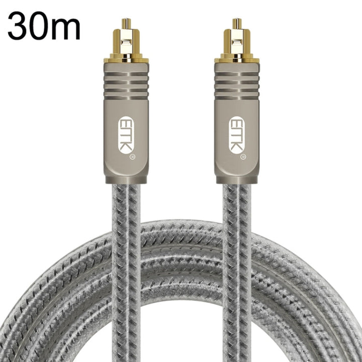 Lisslune | EMK YL/B Audio Digital-Optical Fiber Cable Square-to-Square Audio Connection Cable, Length: 30m (Transparent Gray)