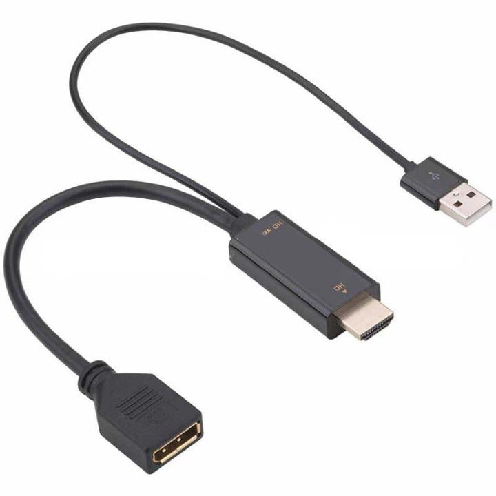 Lisslune | H146 25cm 4K 60Hz HDMI to DP Adapter with Power Supply HD Converter