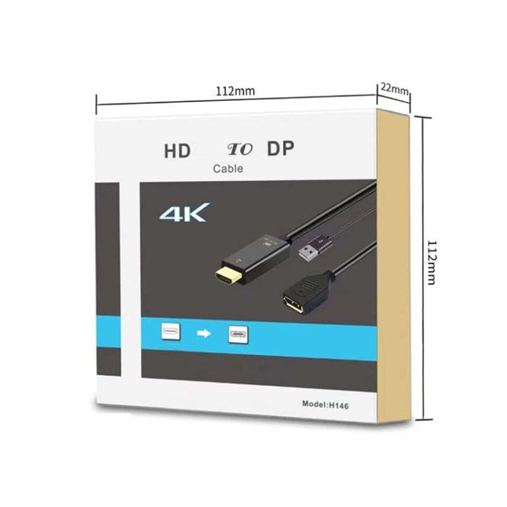 Lisslune | H146 25cm 4K 60Hz HDMI to DP Adapter with Power Supply HD Converter