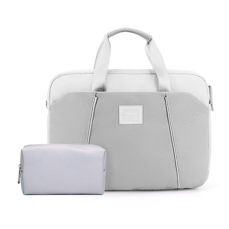 Lisslune | 13.3-14 inch Computer Handheld Messenger Bag for Apple MacBook / Huawei / Xiaomi / Basne (Gray+Gray PU Power Pack)