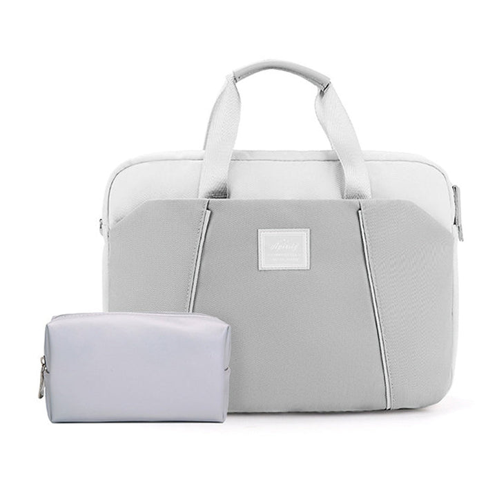 Lisslune | 13.3-14 inch Computer Handheld Messenger Bag for Apple MacBook / Huawei / Xiaomi / Basne (Gray+Gray PU Power Pack)