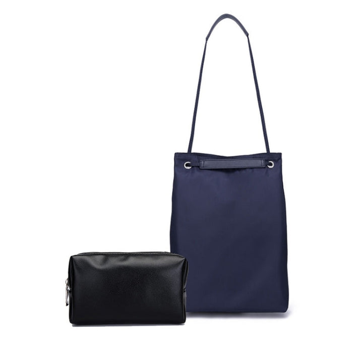 Lisslune | For Apple Macbook shoulder/handheld/messenger computer bag, size: Small (Navy+Black PU Power Bag)
