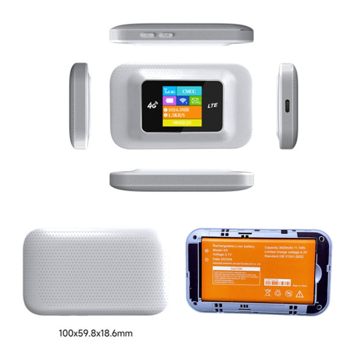 Lisslune | D921 4G Portable Plug-In Card Router Supports Malay MOD Modem Portable WIFI Wireless Hotspot (White)