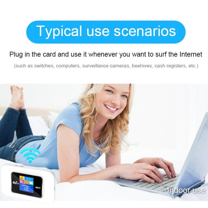 Lisslune | D921 4G Portable Plug-In Card Router Supports Malay MOD Modem Portable WIFI Wireless Hotspot (White)