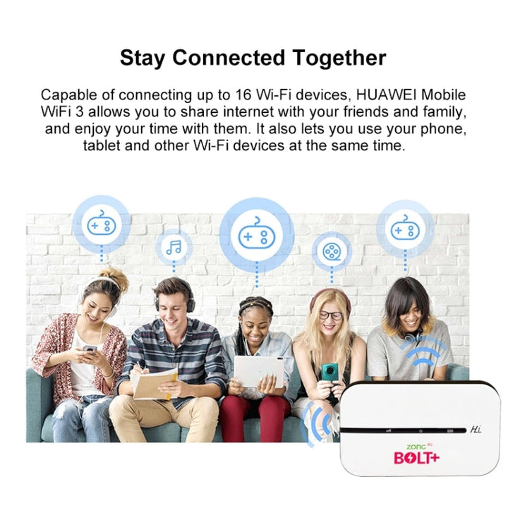 Lisslune | E5576S 4G LTE Router No Lock Card WiFi Support Malay MOD Mobile Router For Europe Asia Africa (White)