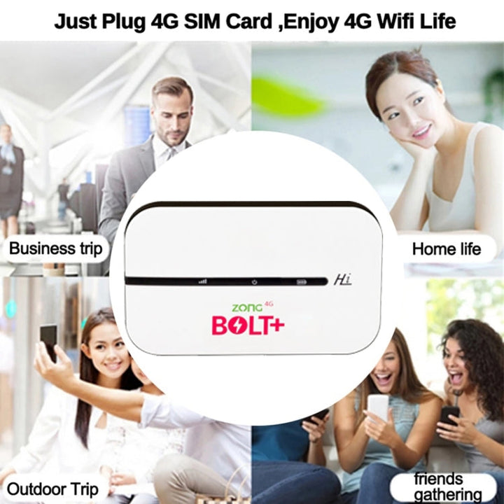 Lisslune | E5576S 4G LTE Router No Lock Card WiFi Support Malay MOD Mobile Router For Europe Asia Africa (White)