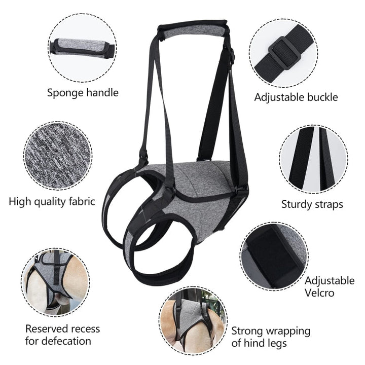 Dog Rear Leg Support Decompression Assistance Travel Belt for Older and Injured Dogs, Size: L