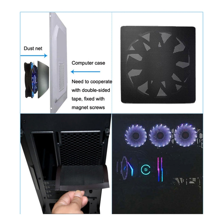 Lisslune | 10 pieces 14x28cm encryption version PVC cooling fan dust net desktop computer industrial fan filter cover