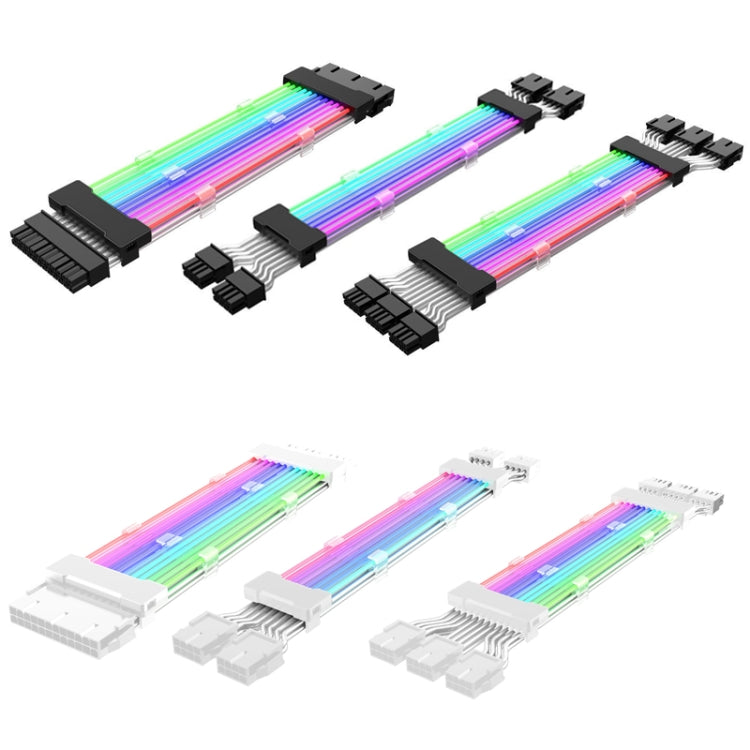 Lisslune | Dual 8-Pin Graphics Card Power Supply Cable Black 5V ARGB Neon Colors Line