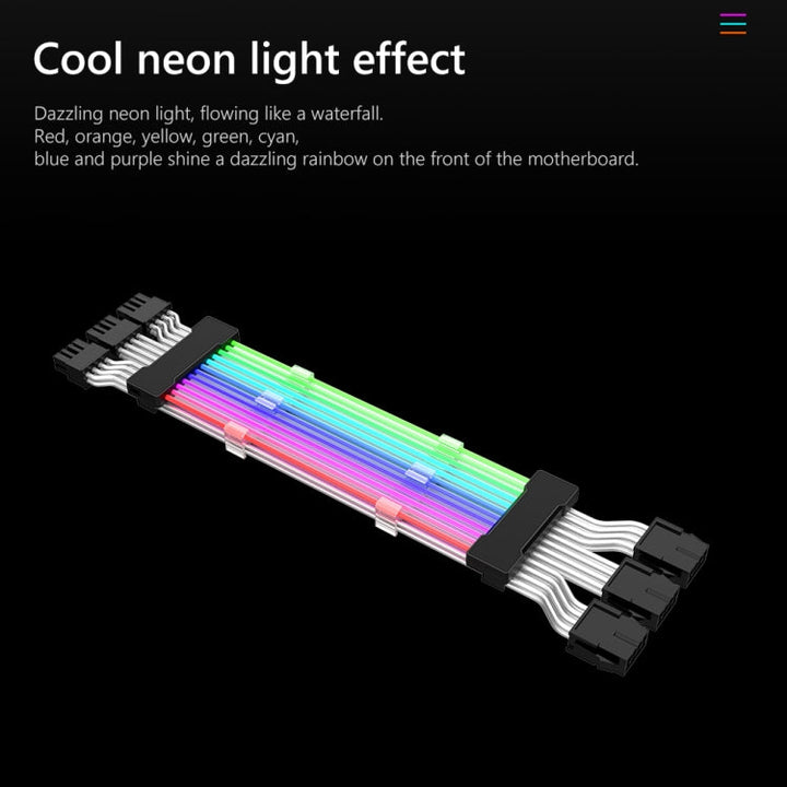 Lisslune | Dual 8-Pin Graphics Card Power Supply Cable Black 5V ARGB Neon Colors Line