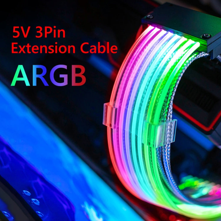 Lisslune | Dual 8-Pin Graphics Card Power Supply Cable Black 5V ARGB Neon Colors Line