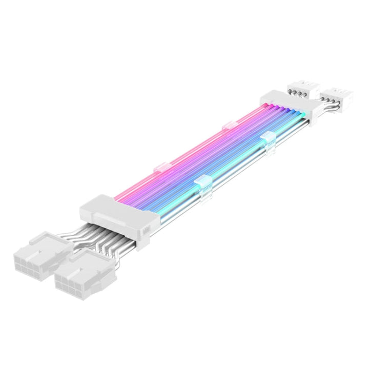 Lisslune | Double 8pin Graphics Card Power Supply Cable White 5V ARGB Neon Colored Line