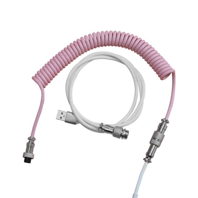 Lisslune | Ajazz AL60 USB to Type-C/USB-C Keyboard Extension Line Single Hole Connection, Cable Length: 2.3m (Peach Pink)