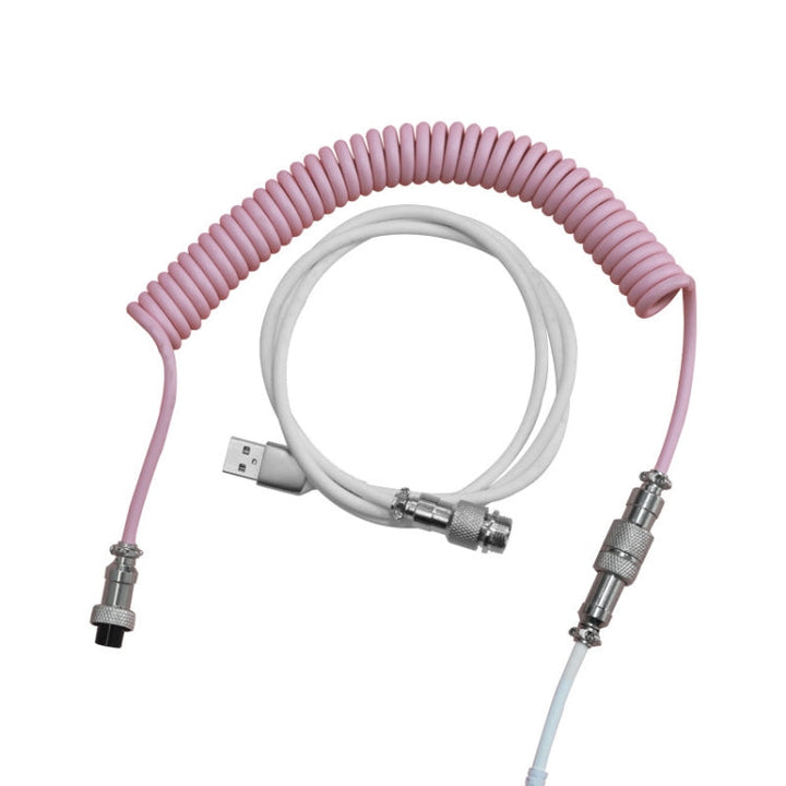 Lisslune | Ajazz AL60 USB to Type-C/USB-C Keyboard Extension Line Single Hole Connection, Cable Length: 2.3m (Peach Pink)